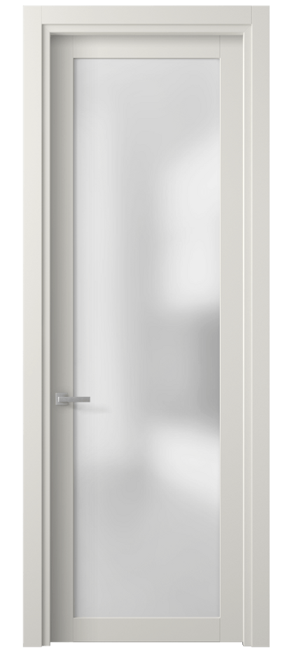 Межкомнатная дверь Планум 2102 ПЭТ белоснежный Сатинированное стекло Цена 26649 ₽ | Volhovec