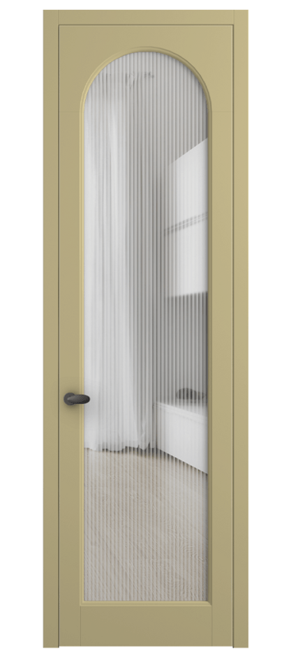 Межкомнатная дверь Palazzo 6804 Матовый белоснежный Рифлёное стекло "Moru", триплекс Цена 134299 ₽ | Volhovec