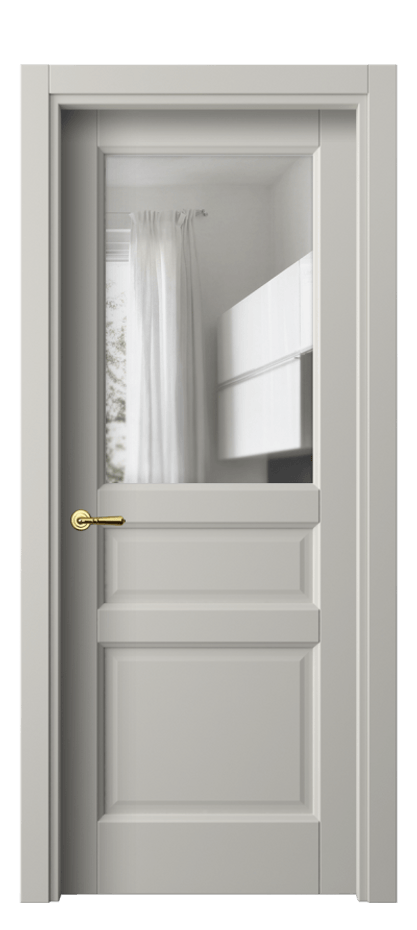 Межкомнатная дверь Галант 1432 Матовый тёплый серый Прозрачное стекло Цена 43274 ₽ | Volhovec