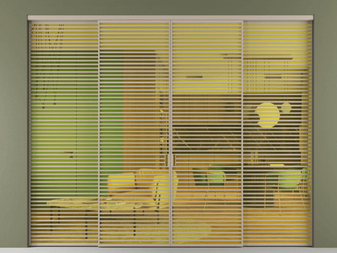 Перегородка Формато внутри проёма 4 створки АЛПР 040.07 Алюминий бисквитный Прозрачное жёлтое стекло, триплекс. Цена 616100 ₽ 1. Полотно 4 шт. (800/2100 мм)
2. Комплект установки раздвижной системы
3. Базовый комплект фурнитуры
4.Ручка Рондо. Фабрика дверей Волховец 8 (800) 551 43 19 Перегородка Формато внутри проёма 4 створки АЛПР 040.07 Алюминий бисквитный Прозрачное жёлтое стекло, триплекс Цена 616100 ₽ | Volhovec