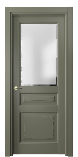 Межкомнатная дверь 6324 МОТ Сатинированное стекло с фацетом. Цвет Матовый оливковый тёмный. Материал Гладкая эмаль. Коллекция Тоскана Элегантэ. Фото. Дверь межкомнатная 6324 МОТ Сатинированное стекло с фацетом. Цвет Матовый оливковый тёмный. Материал Гладкая эмаль. Коллекция Тоскана Элегантэ. Картинка.