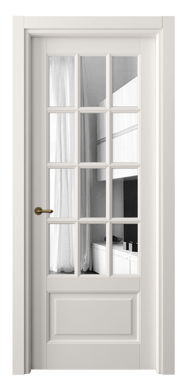 Дверь межкомнатная 6313 МПБЛ ЗЕР. Цвет Матовый пудровый белый. Материал Гладкая эмаль. Коллекция Тоскана Грильято. Картинка.