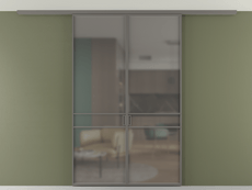 Перегородка Формато вдоль стены на потолок 2 створки