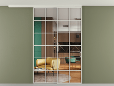 Перегородка Formato вдоль стены на потолок 2 створки с синхронным механизмом