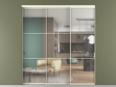 Перегородка Формато внутри проёма 3 створки с синхронным механизмом