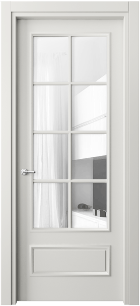 Дверь межкомнатная 8112 МСР Прозрачное стекло. Цвет Матовый серый. Материал Гладкая эмаль. Коллекция Париж. Картинка.